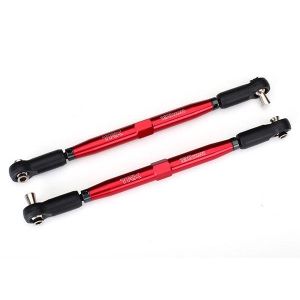 Toe links, X-Maxx (TUBES red-anodized, 7075-T6 aluminum, stronger than titanium)