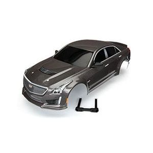 Body, Cadillac CTS-V, silver (painted, decals applied)