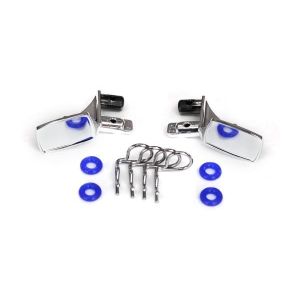 Mirrors, side, chrome (left & right)/ o-rings (4)/ body clips (4) (fits #8130 bo, TRX8133