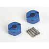 Wheel hubs, hex (blue-anodized, lightweight aluminum) (2)/ a, TRX1654X