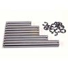 Suspension pin set, hard chrome (w/ E-clips), TRX1939