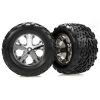 Tires & wheels, assembled, glued (2.8) (All-Star chrome whee, TRX3669