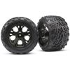 Tires & wheels, assembled, glued (2.8) (All-Star black chrom, TRX3669A