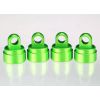 Shock caps, aluminum (green-anodized) (4) (fits all Ultra Sh, TRX3767G