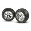 Tires & wheels, assembled, glued (2.8) (All-Star chrome whee, TRX3770