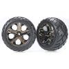 Tires & wheels, assembled, glued (All-Star black chrome whee, TRX3776A