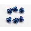 Screws, 4x4mm button-head machine, aluminum (blue) (hex driv, TRX3940