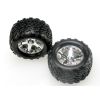 Tires & wheels, assembled, glued (2.8) (All-Star chrome whee, TRX4171