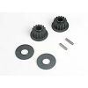 Pulleys, 15-groove (front/ rear) (2)/flanges (2)/ axle pins, TRX4896