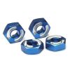 Wheel hubs, hex, 6061-T6 aluminum (blue) (4)/ axle pins (2.5, TRX4954X