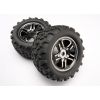 Tires & wheels, assembled, glued (SS (Split Spoke) black ch, TRX4983A