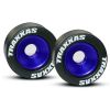 Wheels, aluminum (blue-anodized) (2)/ 5x8mm ball bearings (4, TRX5186A