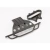 Bumper, front/ bumper mount, front (black), TRX5835