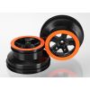 Wheels, SCT black, orange beadlock style, dual profile (2.2, TRX5868X