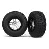 Tire & wheel assy, glued (SCT Split-Spoke, satin chrome whee, TRX5877