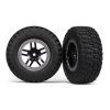 Tires & wheels, assembled, glued (SCT Split-Spoke, black, sa, TRX5883