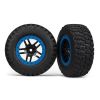 Tire & wheel assy, glued (SCT Split-Spoke, black, blue beadl, TRX5883A