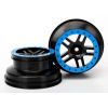 Wheels, SCT Split-Spoke, black, blue beadlock style, dual p, TRX5884A