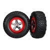 Tires & wheels, glued on SCT Chrome wheels TSM Rated S1 Comp, TRX5887R