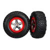 Tires & wheels, glued on SCT Chrome wheels TSM Rated 2wd fr, TRX5888