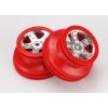 Wheels, SCT satin chrome with red beadlock, dual profile (2., TRX5972A