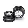 Wheels, SCT Split-Spoke, satin chrome, black beadlock style, TRX5974