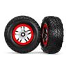 Tires & wheels, glued on SCT chrome split spoke wheels TSM, TRX5977