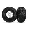 Tires & wheels, glued on SCT satin hrome split sp wheels TSM, TRX5978