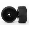 Tires & wheels, assembled, glued (black, dished wheels, slic, TRX6475