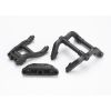 Wheelie bar mounts/ rear skidplate (black), TRX6777