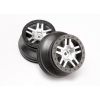 Wheels, SCT Split-Spoke, satin chrome, beadlock style, dual, TRX6872