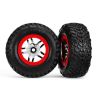 Tires & wheels, glued on SCT chrome split sp wheels TSM, TRX6891