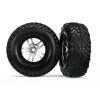 Tires & wheels, glued on SCT Satin hrome wheels TSM S1 compo, TRX6892R