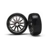 12-Sp Blk Wheels, Slick Tires Tires & Wh, TRX7573A