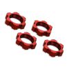 Wheel nuts, splined, 17mm, serrated (red-anodized) (4), TRX7758R