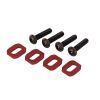 Wheel nuts, splined, 17mm, serrated (red-anodized) (4), TRX7759R