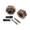 Wheel hubs, 12mm hex (2)/ stub axle pins (2) (steel) (fits T, TRX8269