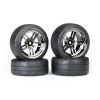 Tires & wheels, assembled, glued (split-spoke black chrome w, TRX8375