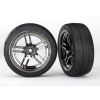 Tires and wheels, assembled, glued (split-spoke black chrome, TRX8373