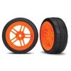 Tires and wheels, assembled, glued (split-spoke orange VXL, TRX8373A