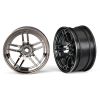 Wheels, 1.9' split-spoke (black chrome) (front) (2), TRX8371