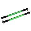 Toe links, X-Maxx (TUBES green-anodized, 7075-T6 aluminum, stronger than titaniu