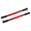 Toe links, X-Maxx (TUBES red-anodized, 7075-T6 aluminum, stronger than titanium)