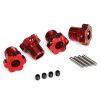 Wheel hubs, splined, 17mm (red-anodized) (4)/ 4x5 GS (4), 3x14mm pin (4)