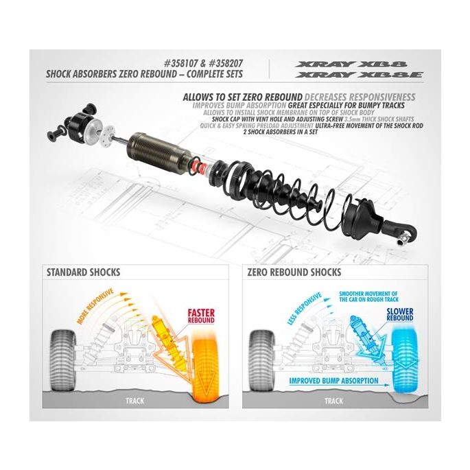 XB8 FRONT SHOCK ABSORBERS ZERO REBOUND COMPLETE SET (2), X358107