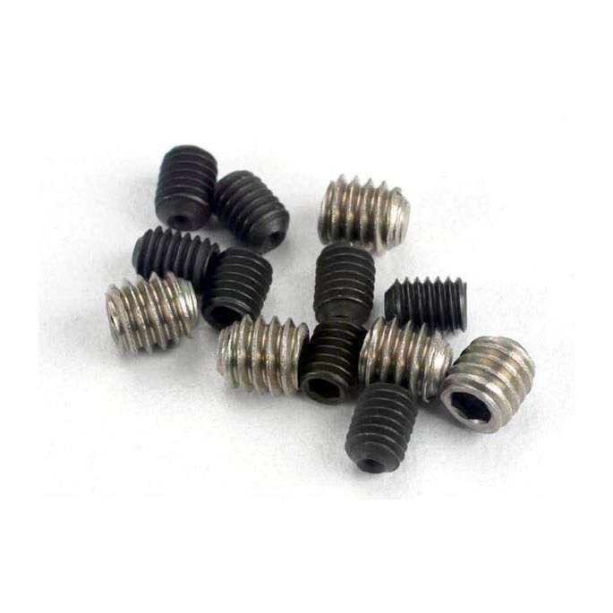 Set (grub) screws, 3x4mm (8)/ 4x4mm (stainless) (4), TRX1548