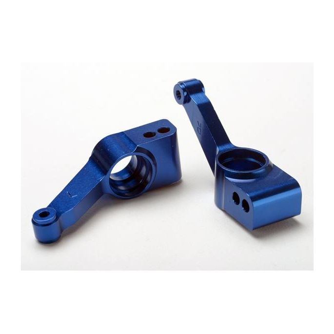 Carriers, stub axle (blue-anodized 6061-T6 aluminum)(rear)(2, TRX1952X