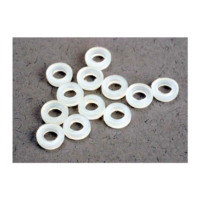 Spacers, nylon (3x6x1.5mm) (12), TRX2633