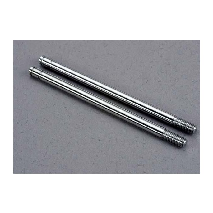 Shock shafts, steel, chrome finish (xx-long) (2), TRX2656