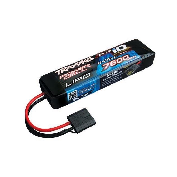 Power Cell LiPo 7600mAh 7.4V 2S 25C , Summit, E-Revo Slas ID, TRX2869X